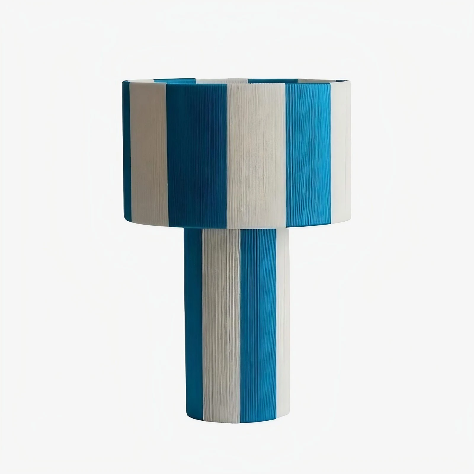 Opción de color para lámpara de mesa tejida a rayas azules