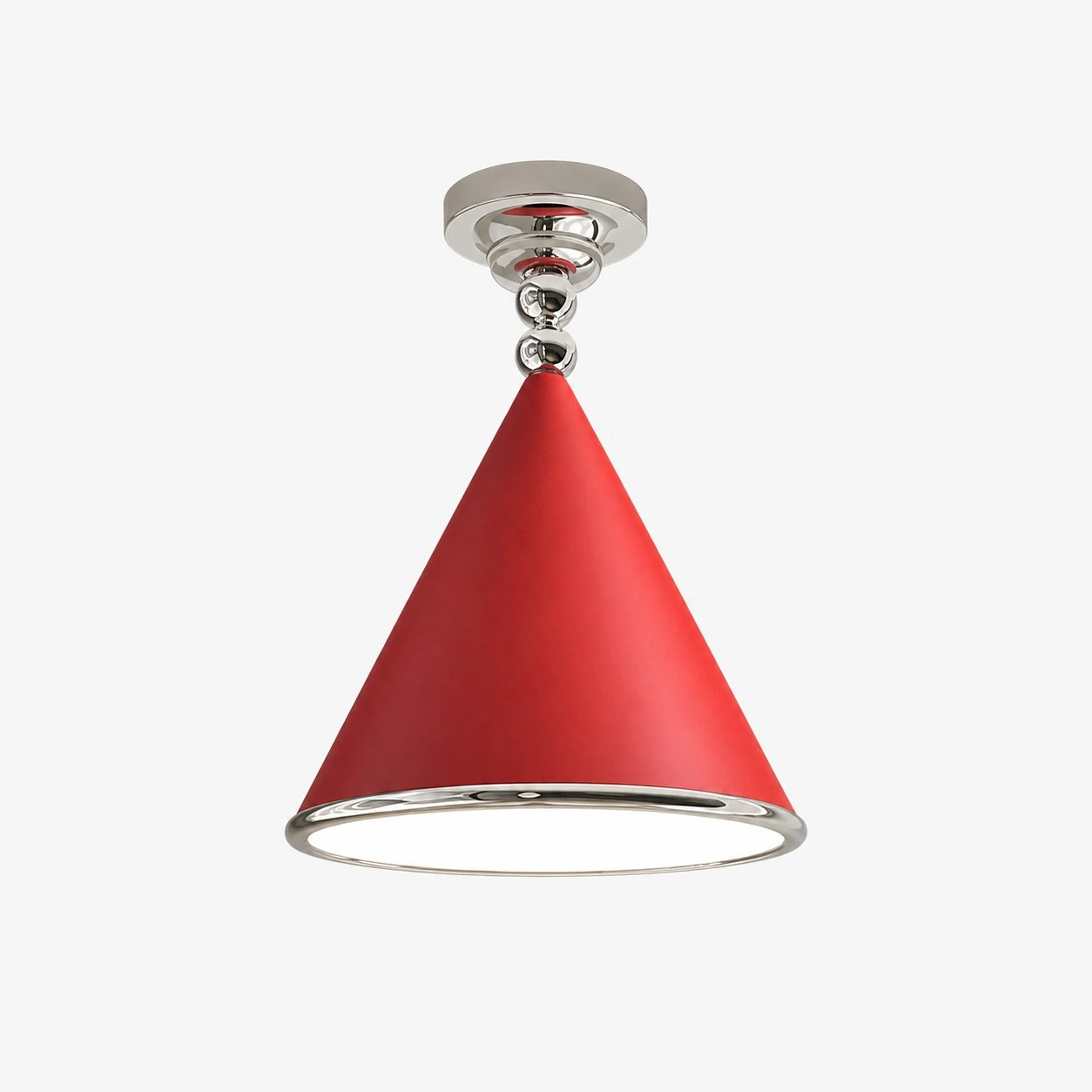 Lámpara de techo roja + cromada de 30 cm / 11,8 pulgadas