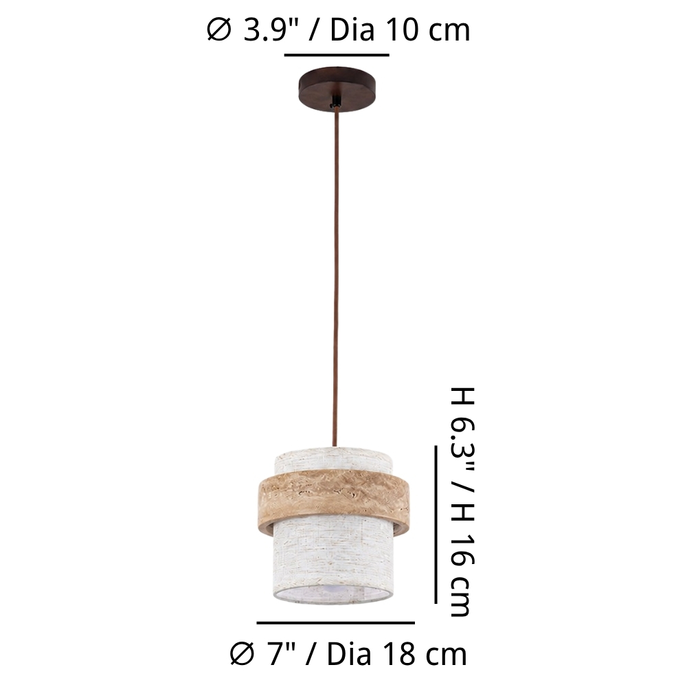 1 Hanglamp met travertinstof (afmetingen bekijken)