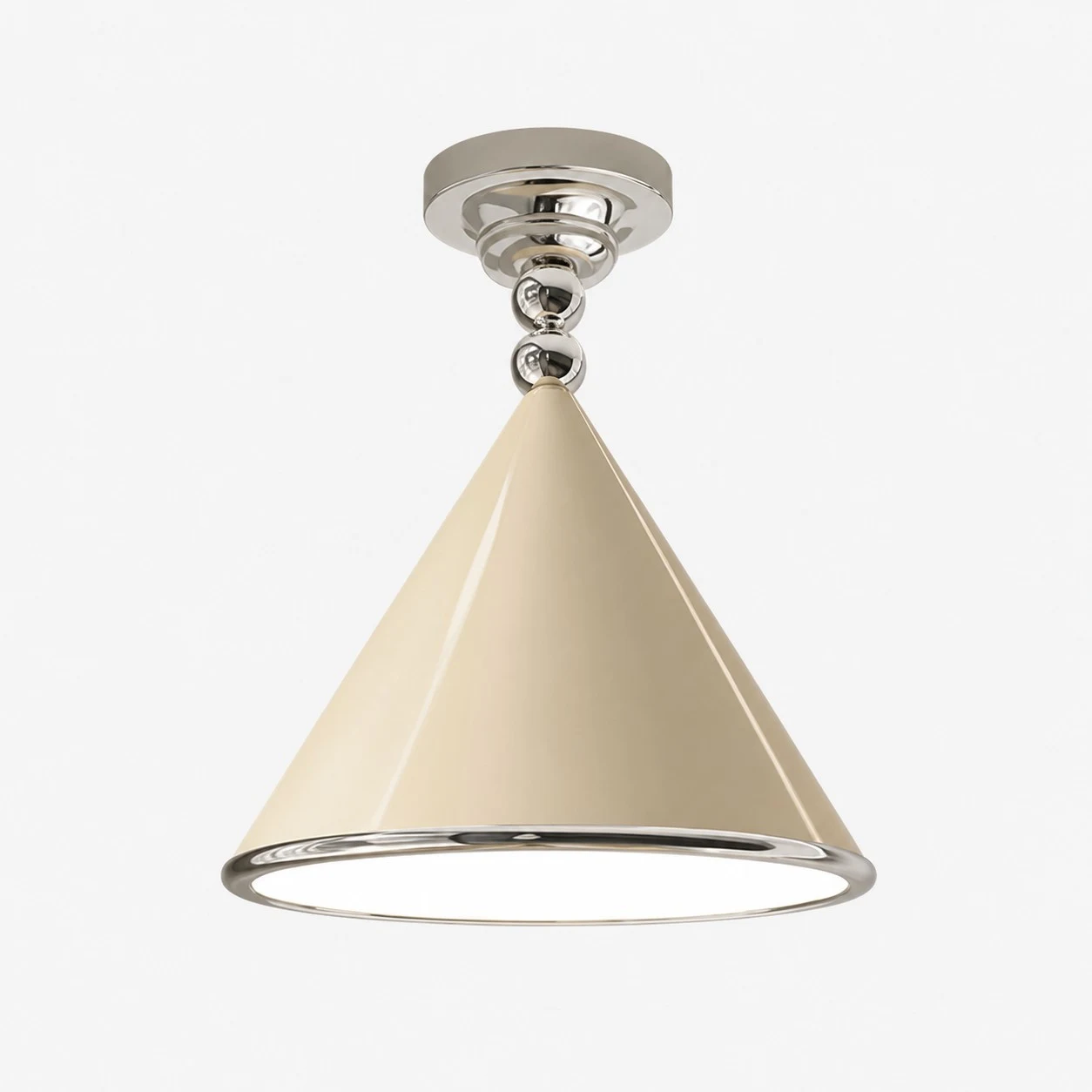 Lámpara de techo color blanco crema + cromo de 40 cm / 15,7 pulgadas