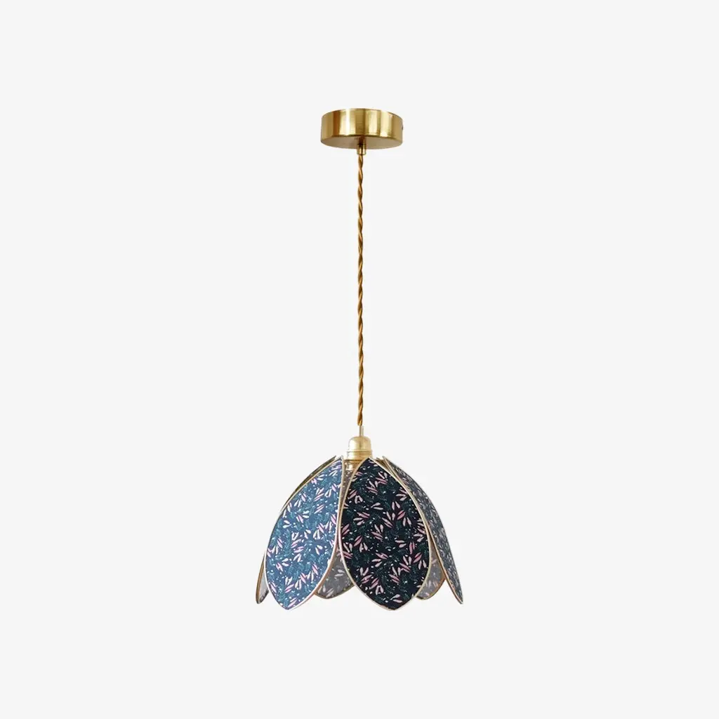 9.1 in (23 cm) blue floral petal pendant light