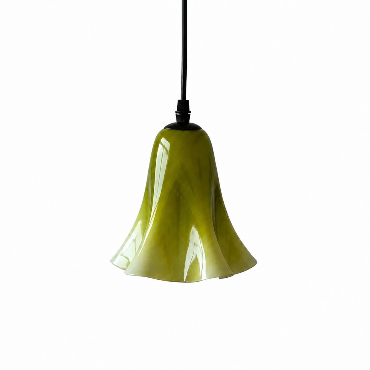 Lámpara colgante de cristal verde degradado