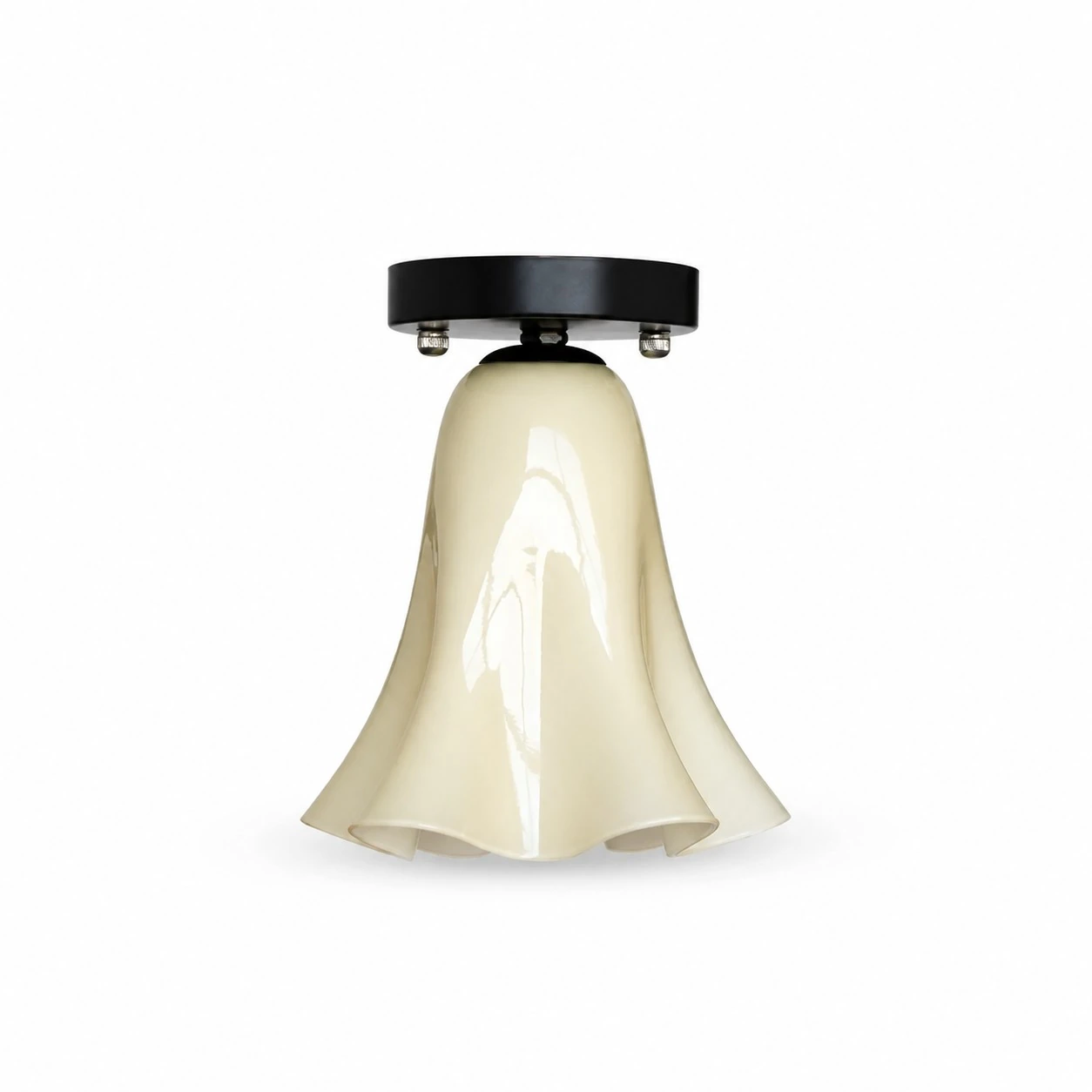 Lámpara de techo empotrada de cristal color crema amarillento