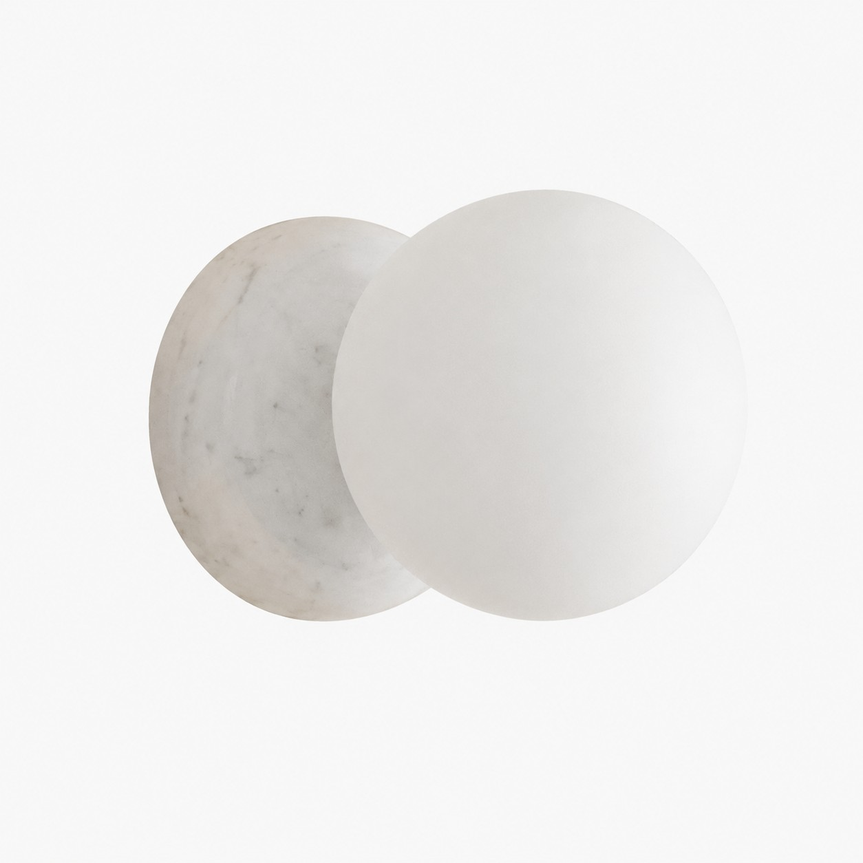 Aplique de pared globo de mármol en mármol blanco de Carrara
