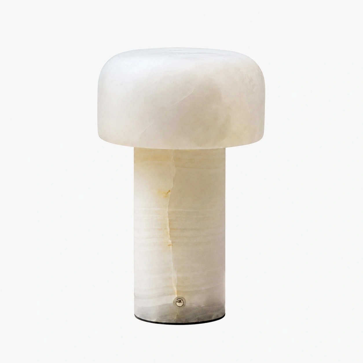 Abajur de mesa com cúpula de dolomita e base de jade branco.