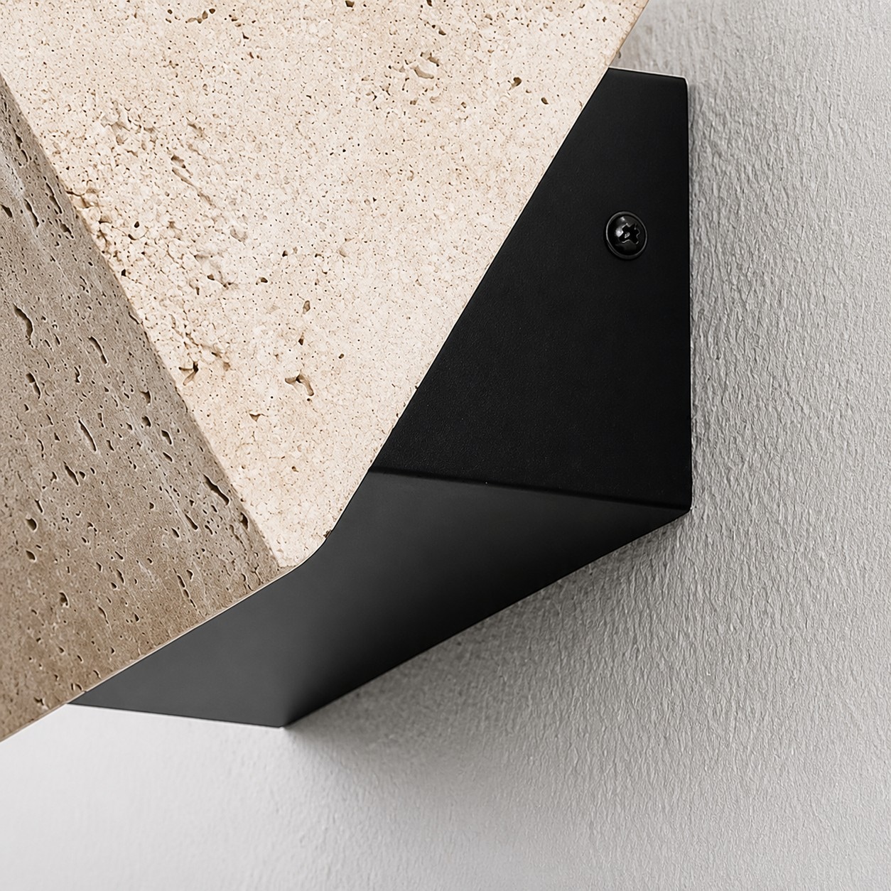 Close-up of black iron wall mount