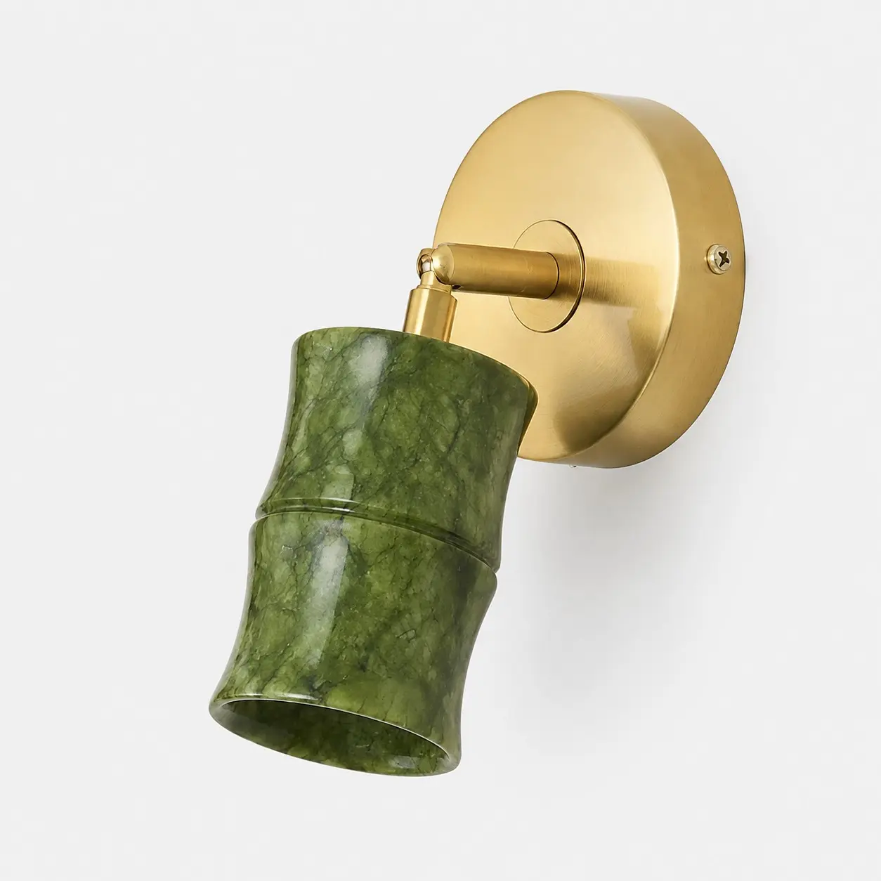 Applique murale réglable en jade vert finition laiton brossé