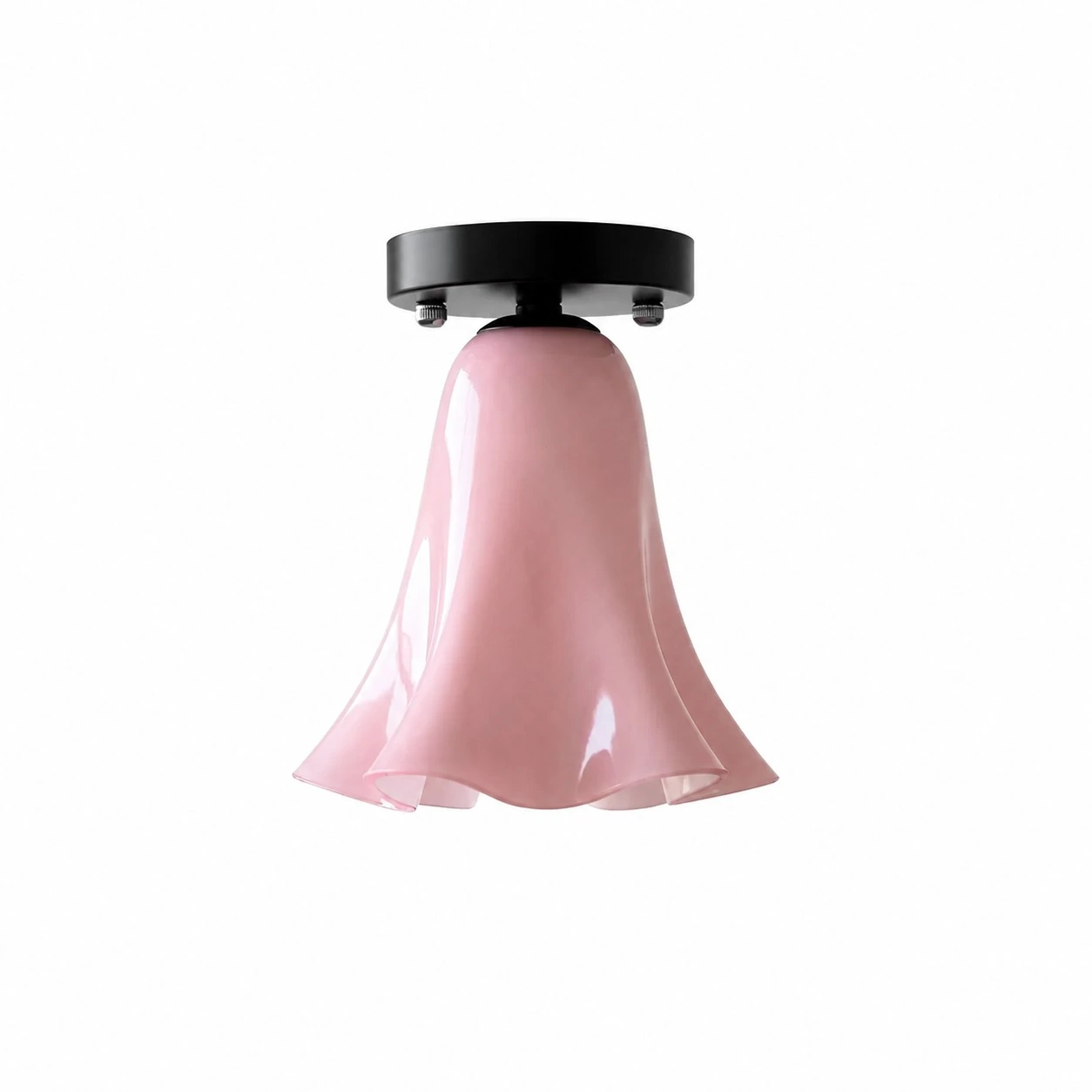 Lámpara de techo empotrada de cristal rosa rubor