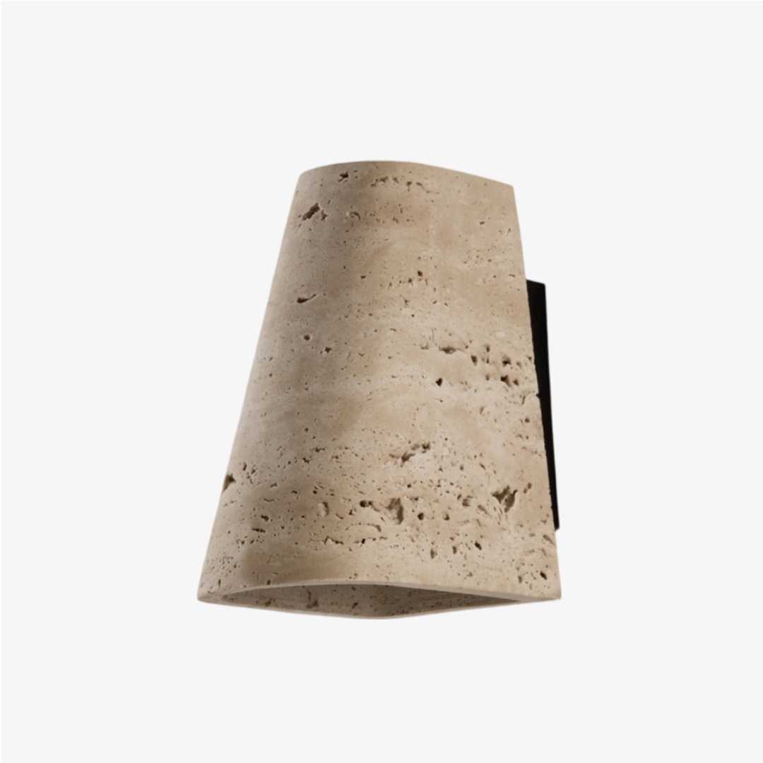 Beige, kapeneva travertiiniseinävalaisin