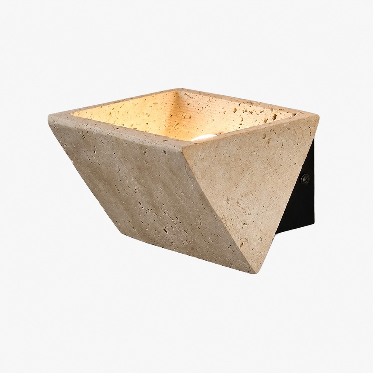 Travertine Stone Lamps TB04 wall sconce with light on
