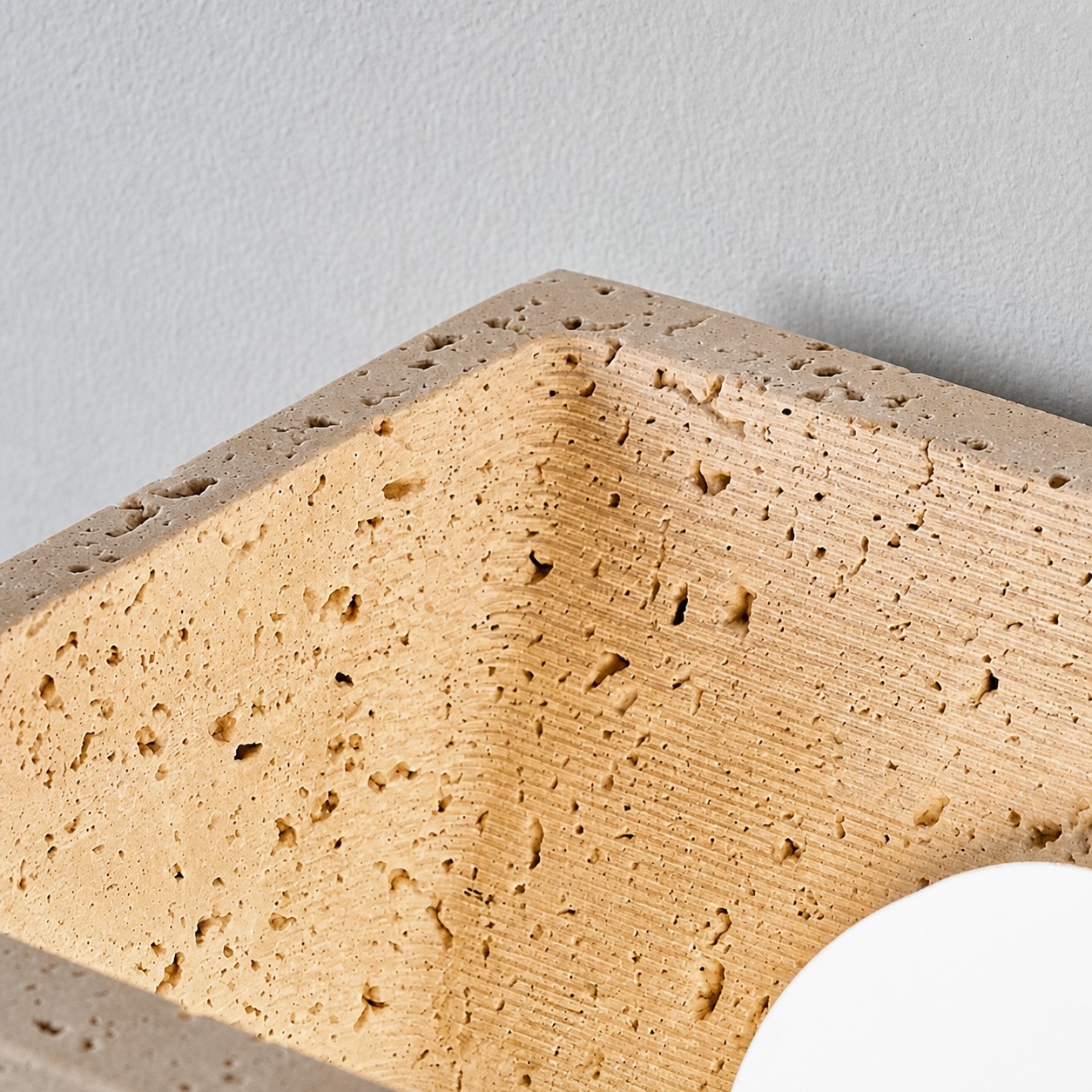 Close-up of travertine inner texture