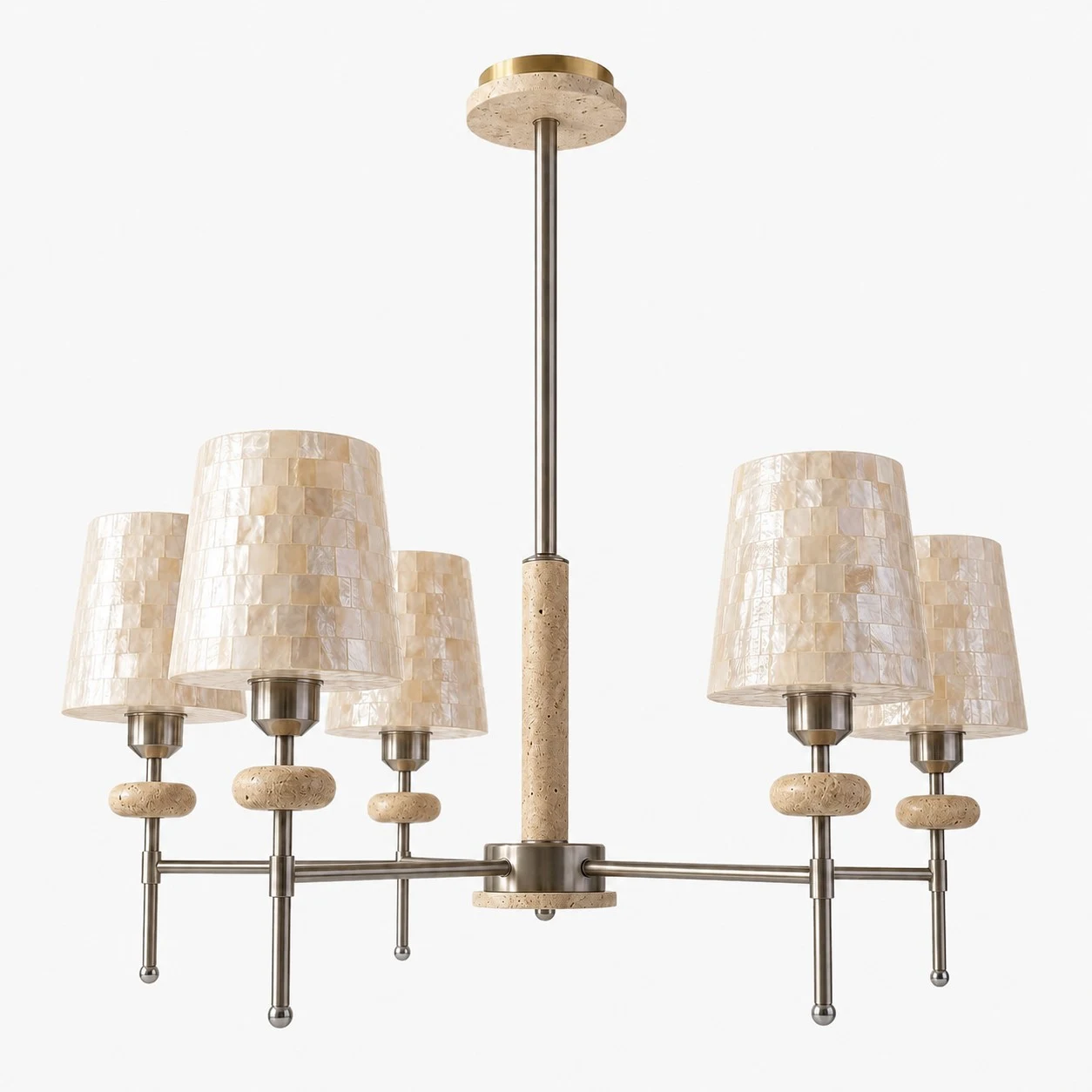 image du SKU du lustre blanc à cinq lumières