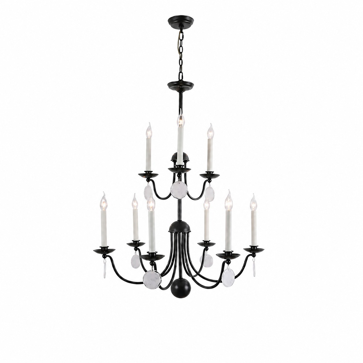 Lustre de 9 luzes com 32,3 polegadas