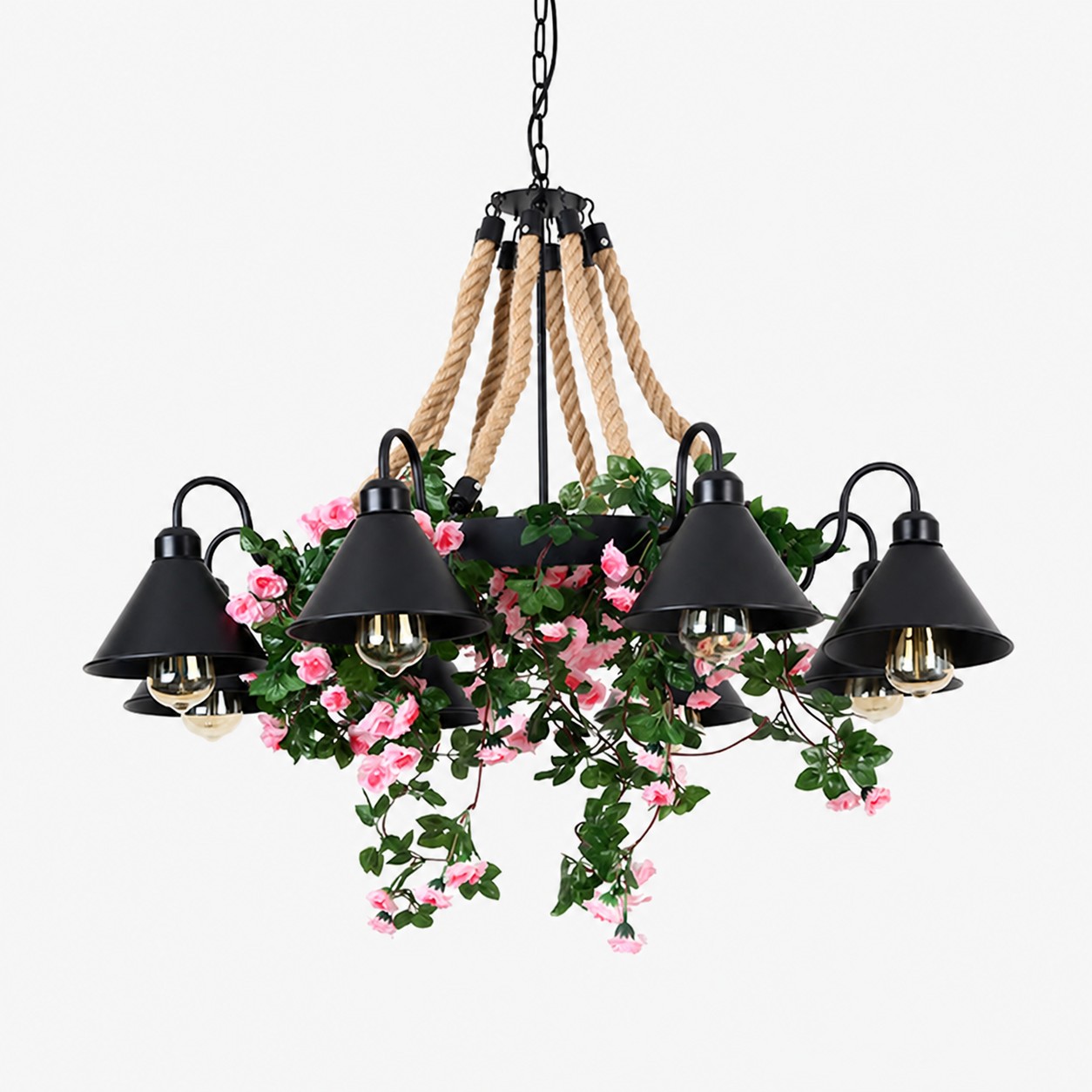 Rose rosa a 8 luci