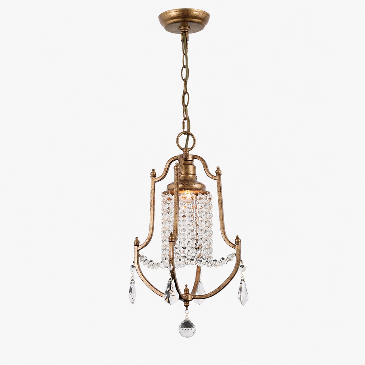 Luminária pendente de cristal estilo francês.