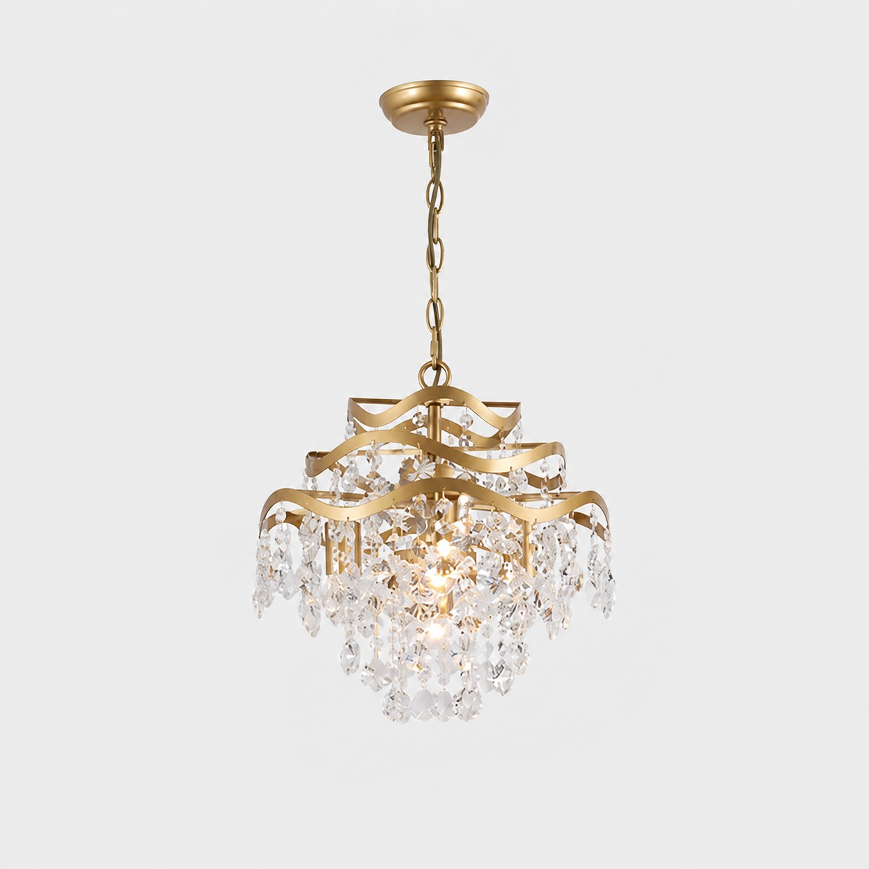 Lustre de 3+1 luzes medindo 15,7 por 15,7 polegadas