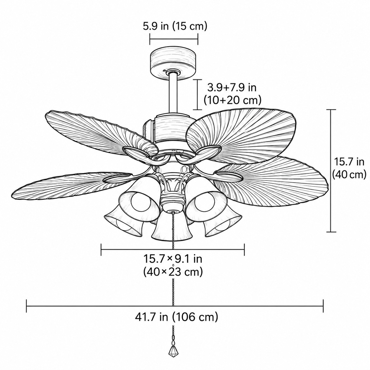 Suspension / 106 cm (41,7 po)