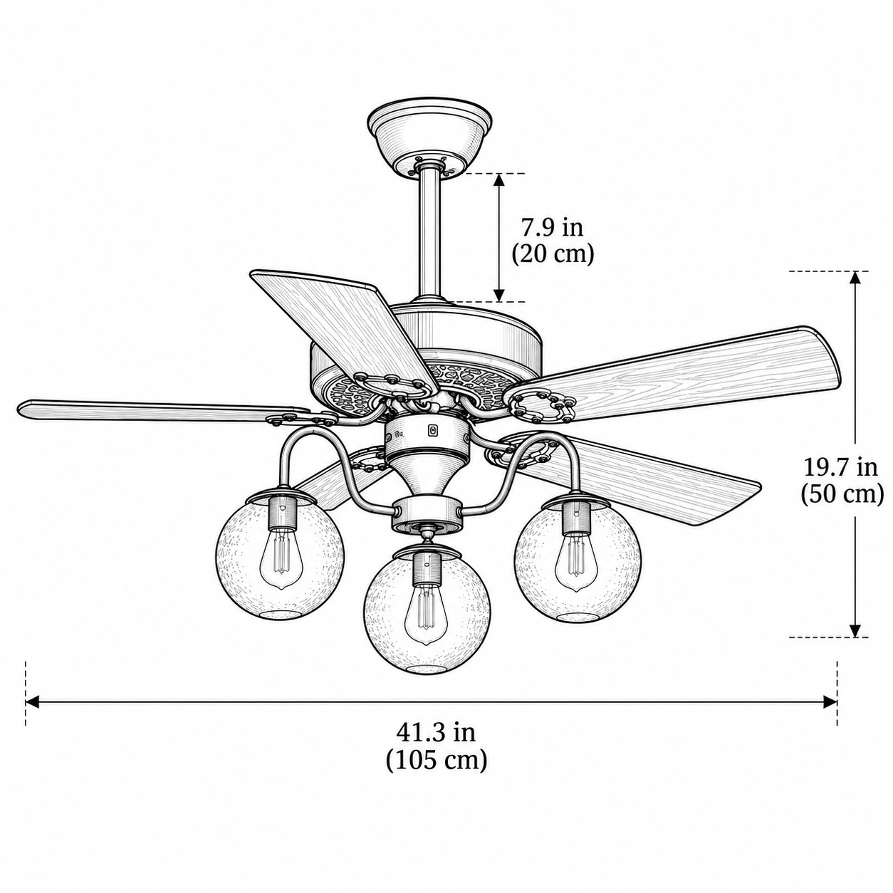 3 světla / 105 cm