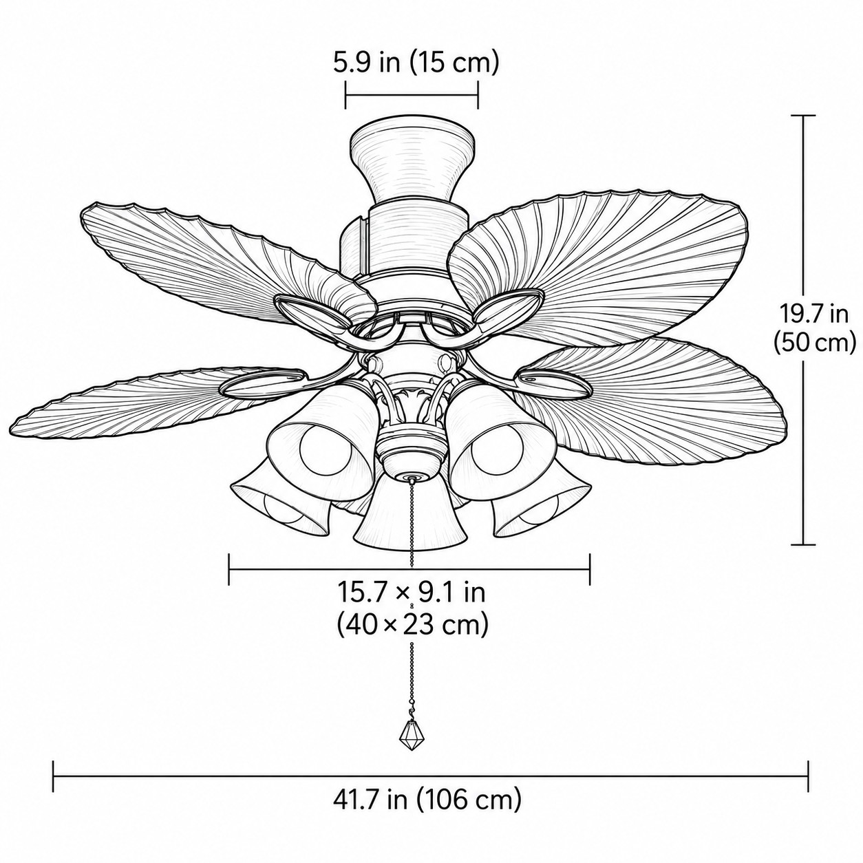 Plafonnier / 106 cm (41,7 po)