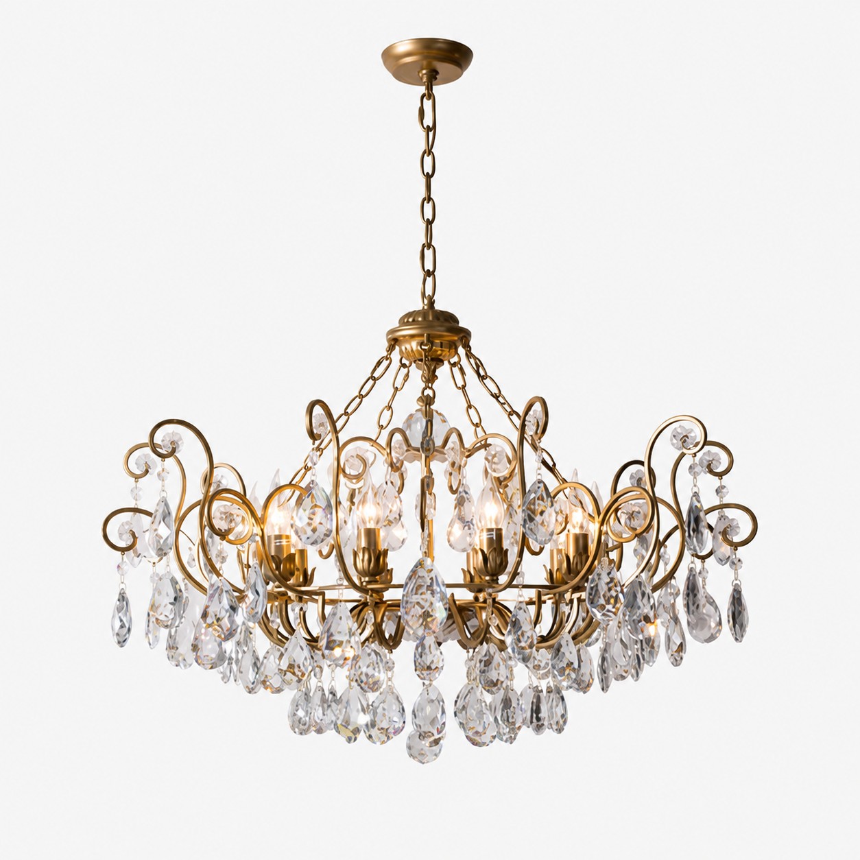 Lustre de latão com 10 luzes