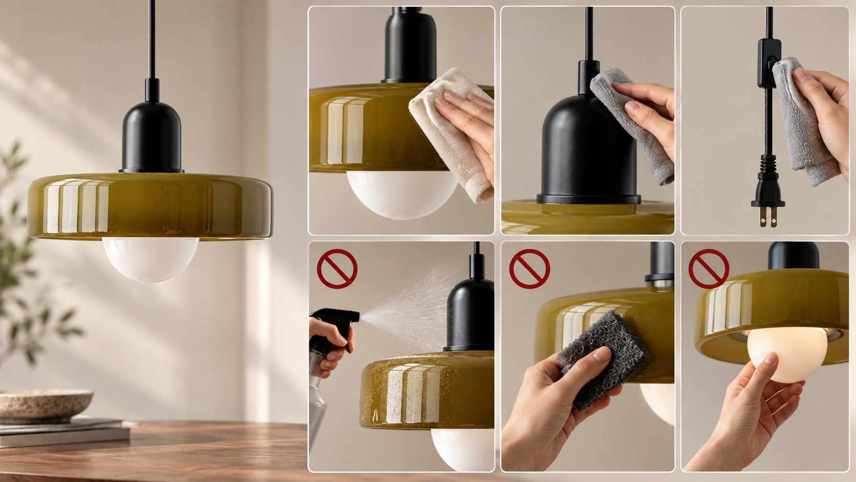 Pendant light care instructions