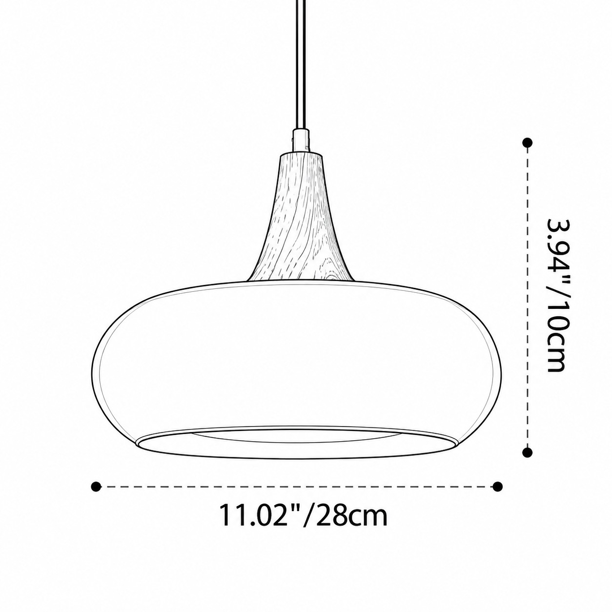 Size diagram Dia 28 cm × H 10 cm