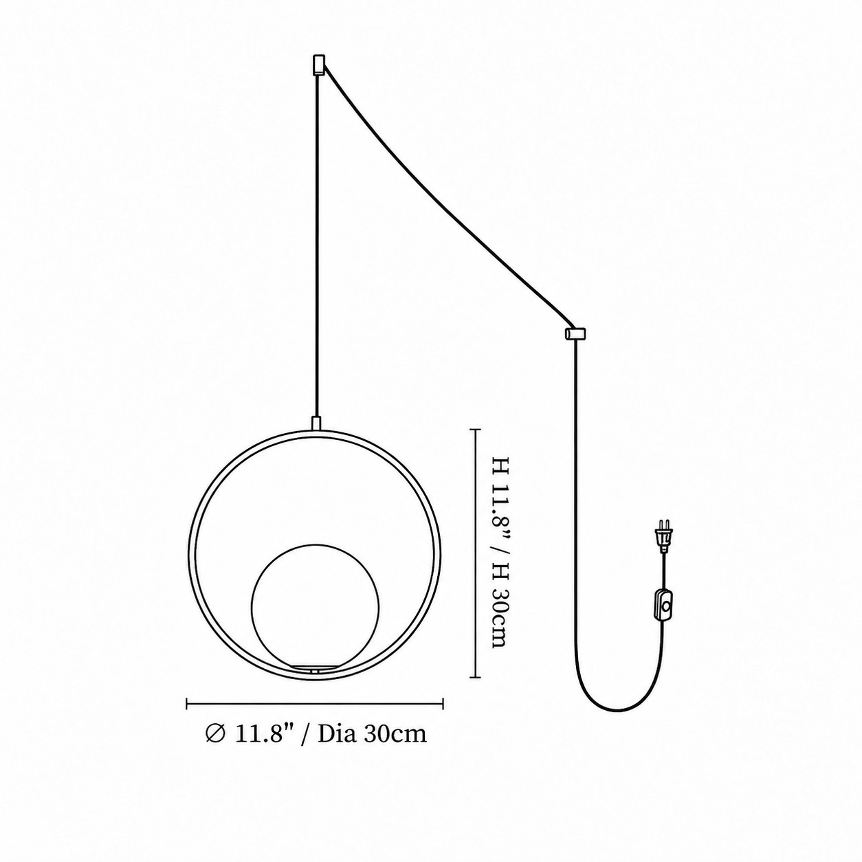 Circle &middot; 30 &times; 30 cm dimension diagram