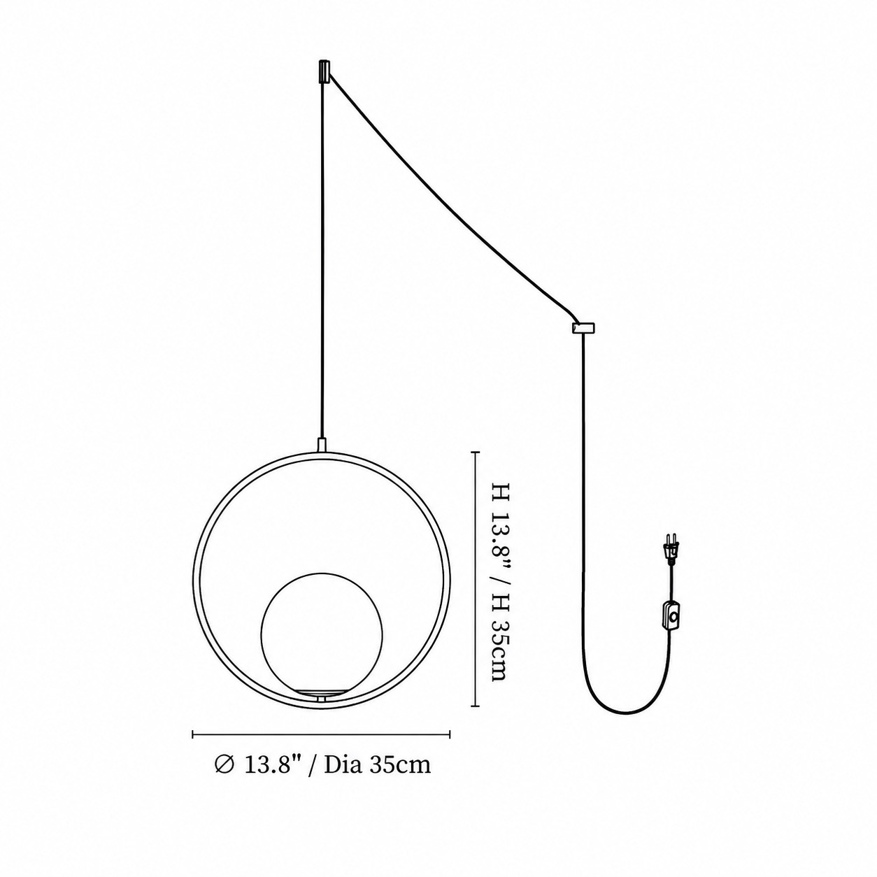 Circle &middot; 35 &times; 35 cm dimension diagram