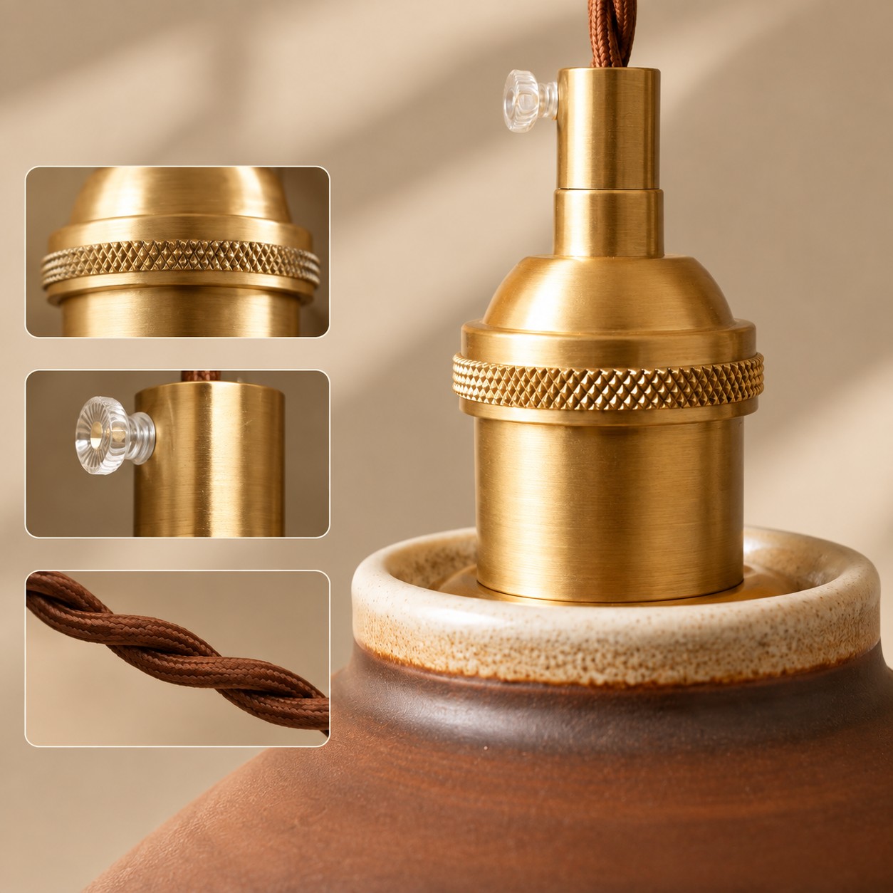 Brass E27 Socket & Twisted Cord