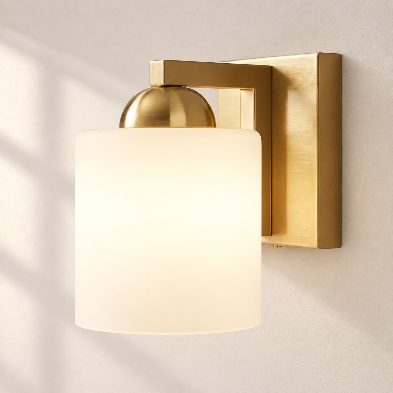 Brushed Gold 1 light Opal Glass