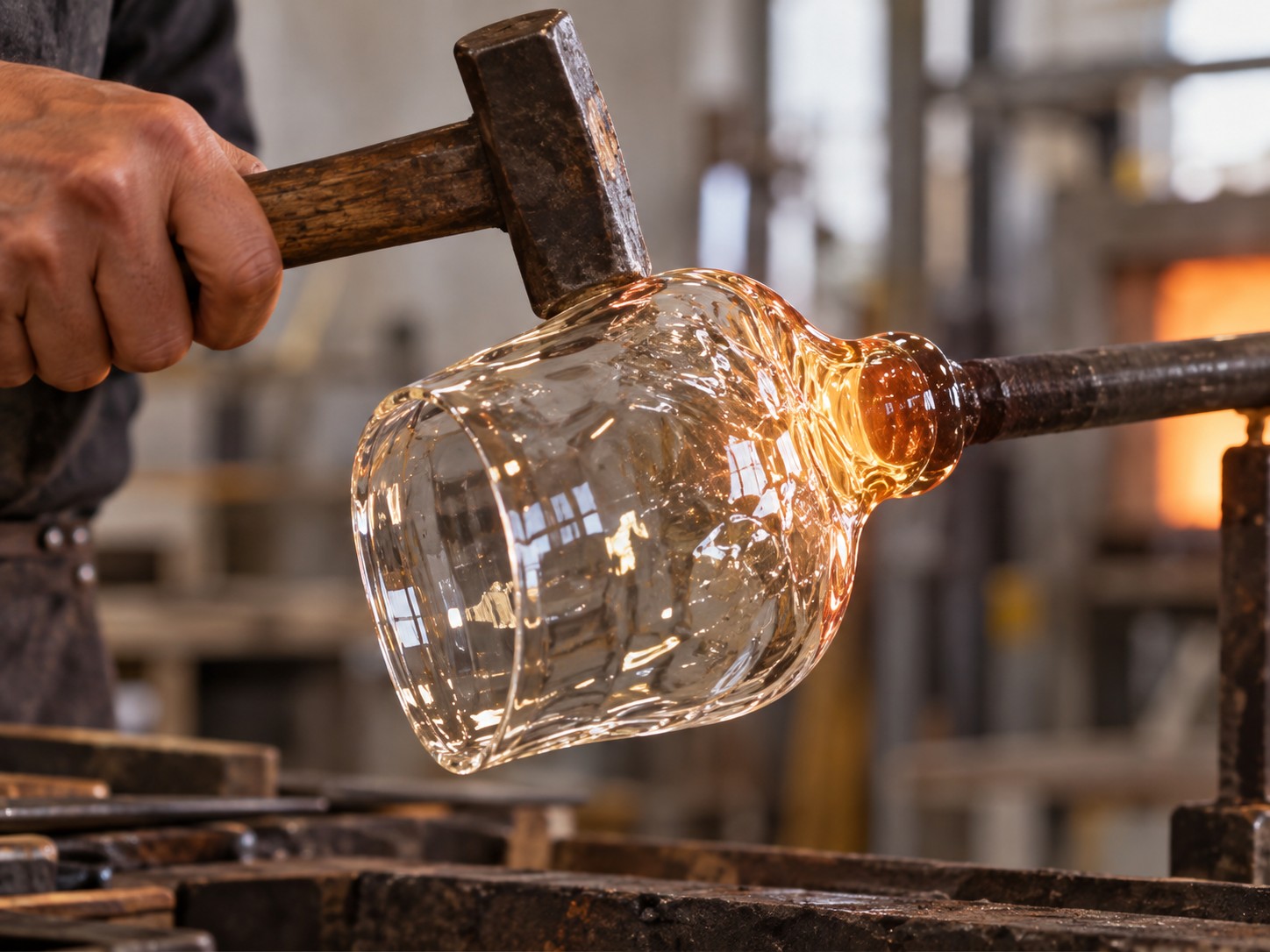 Detail der Wandleuchte aus strukturiertem Glas