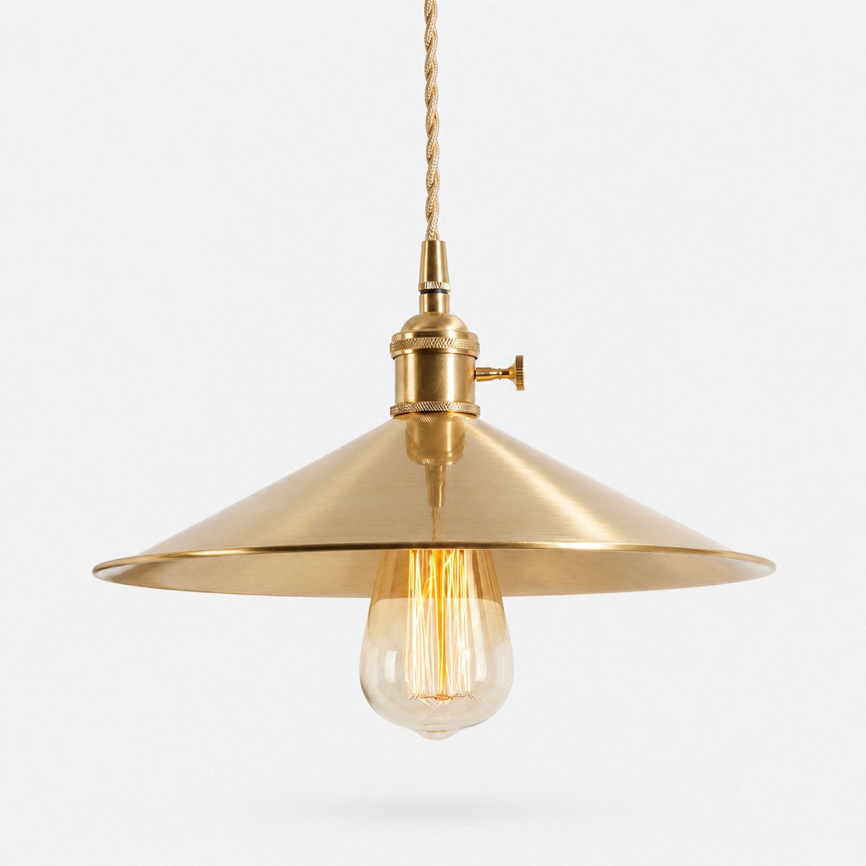 Lampadario a sospensione Wide Disc in ottone
