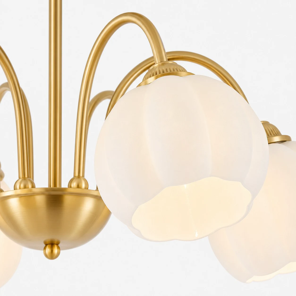 Sculpted glass shade detail