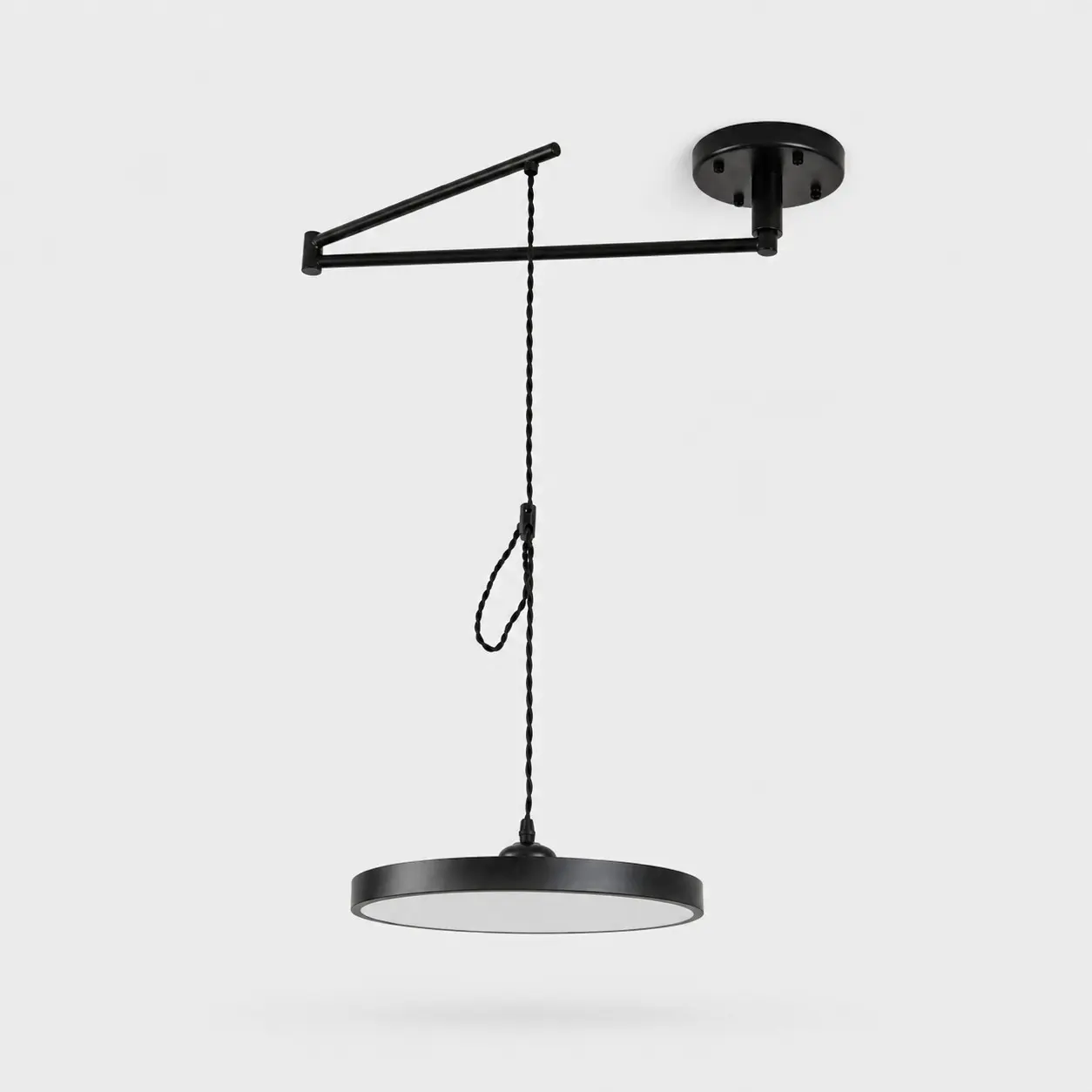 Suspension ronde noire orientable de 40 cm