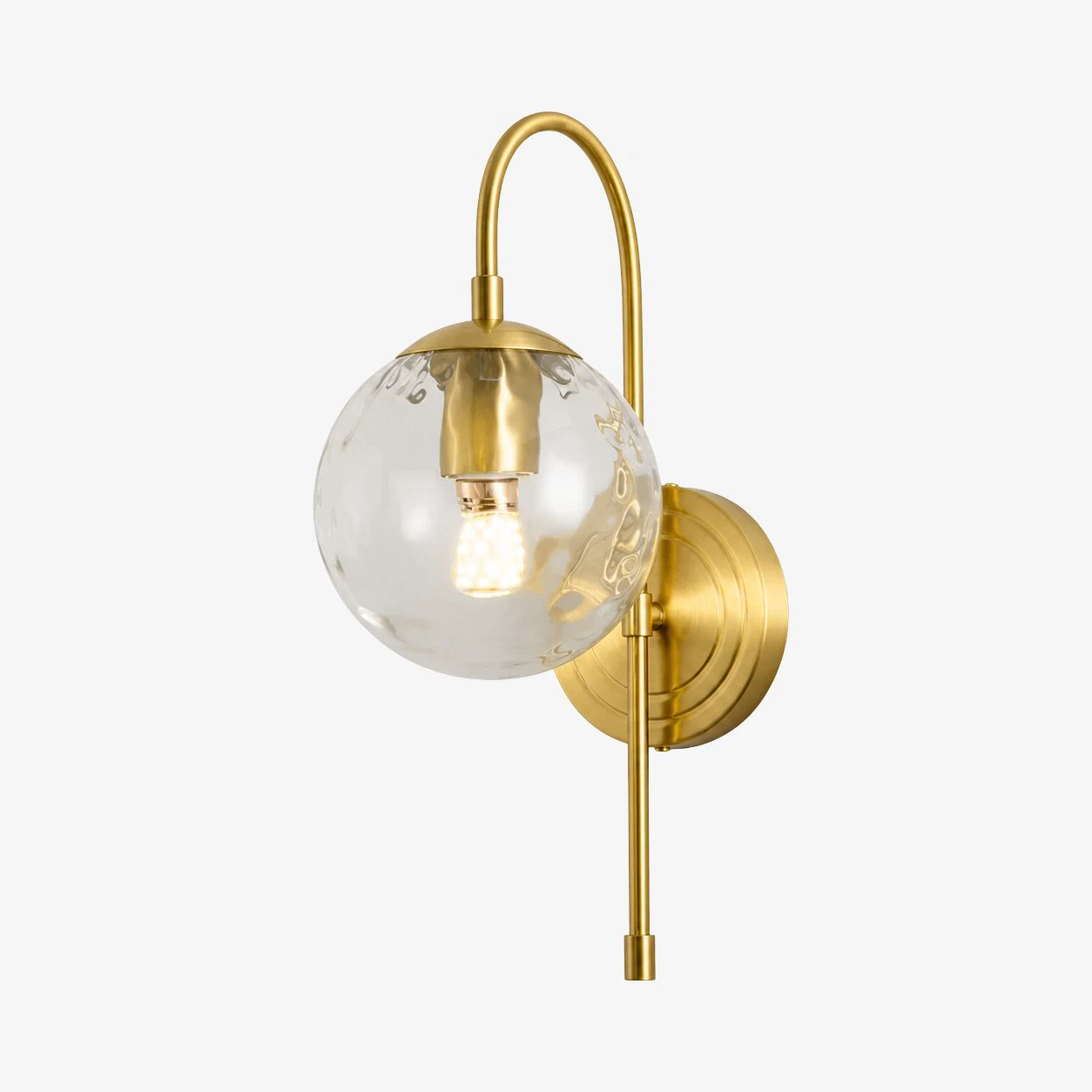 Aplique de parede em vidro ondulado dourado, estilo A