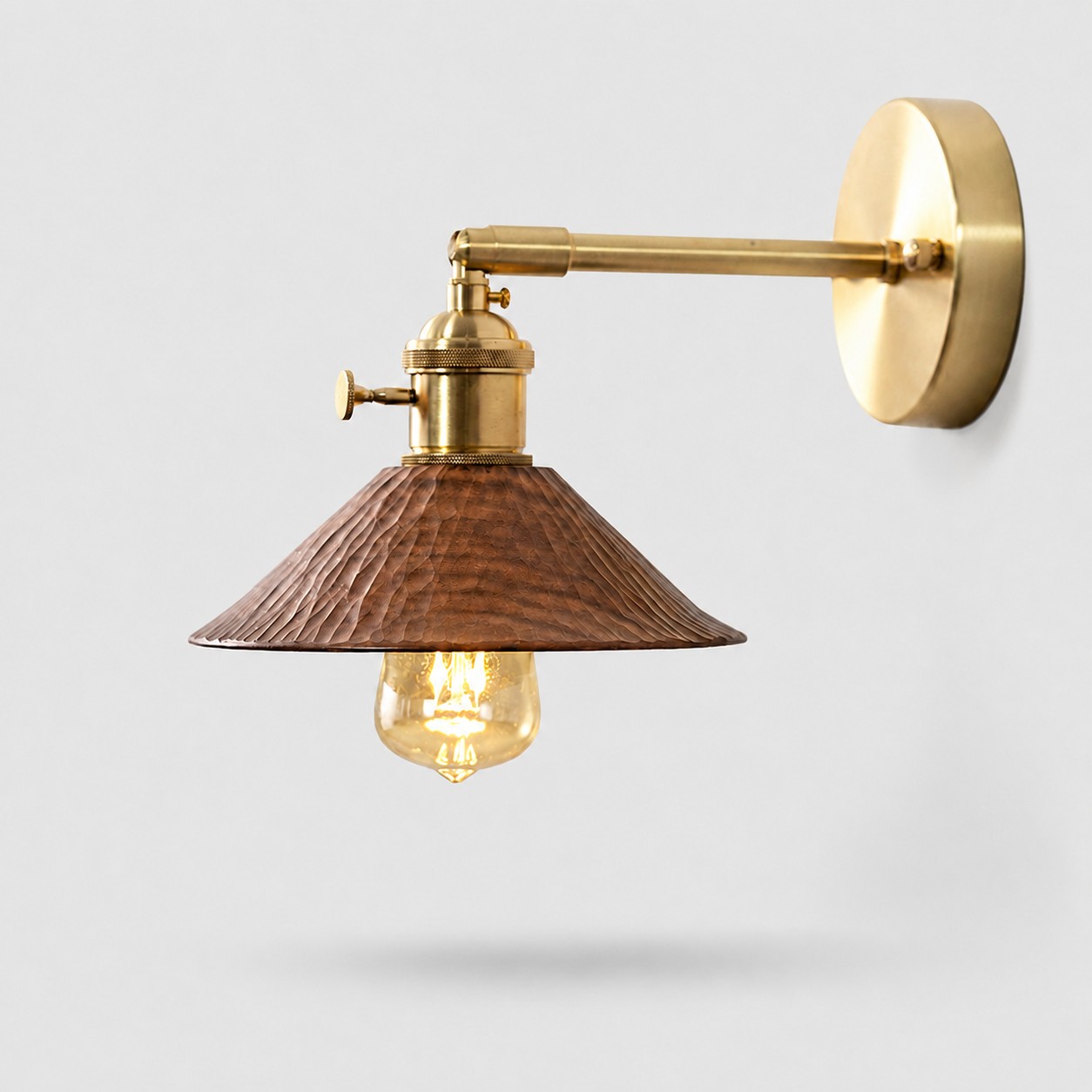 Purple Grain wood and brass wall sconce