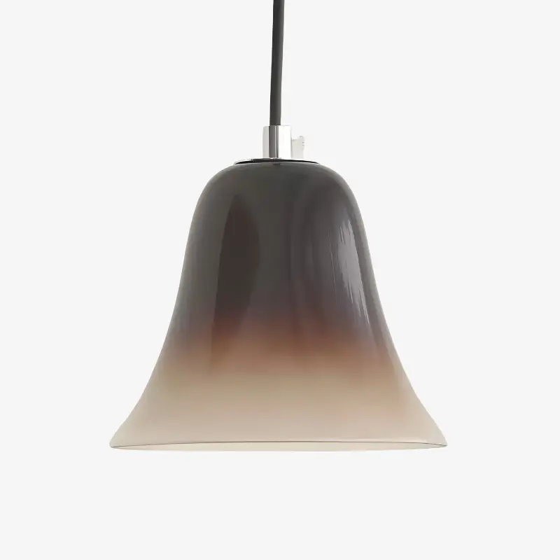 Luminária pendente de vidro com degradê na cor café preto