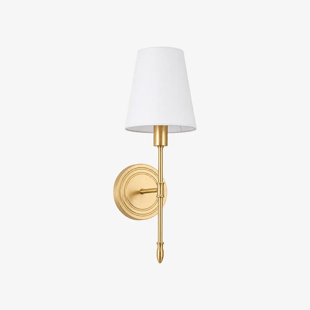 Luminária de parede monocomando estilo B com cúpula de tecido