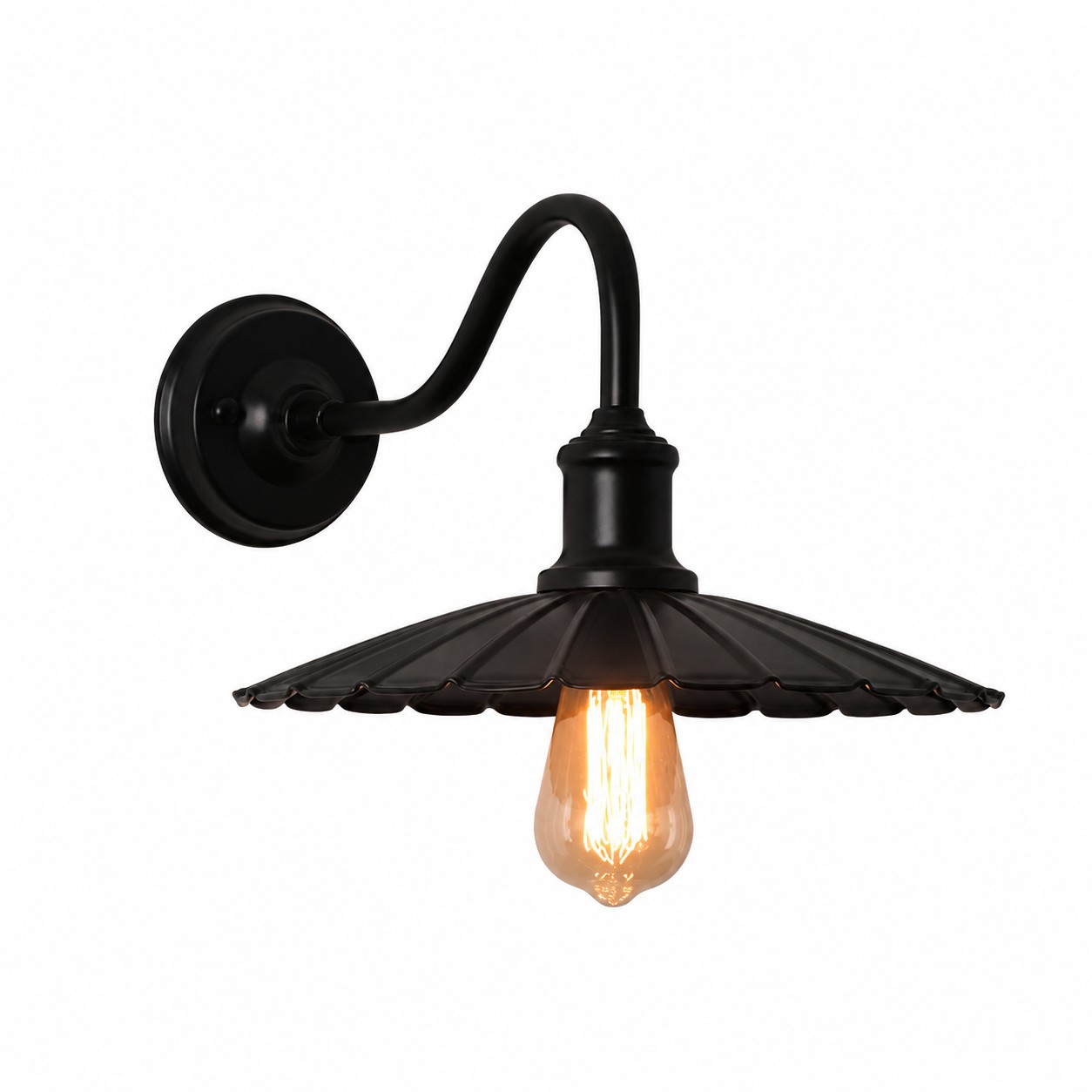 Vista do produto: aplique de parede vintage preto para exterior