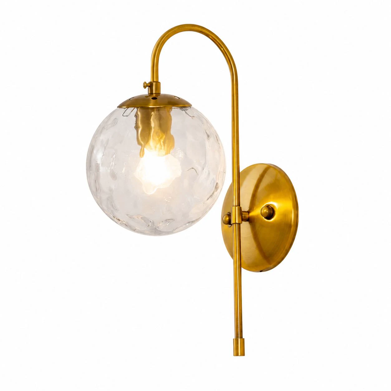 Aplique de parede em vidro ondulado dourado, estilo B