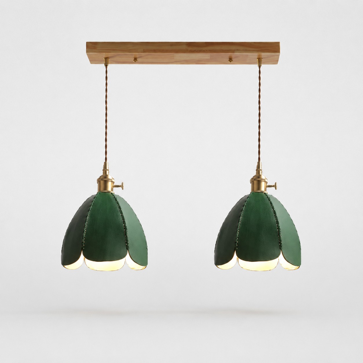 Lampada a sospensione lineare a 2 luci / Verde