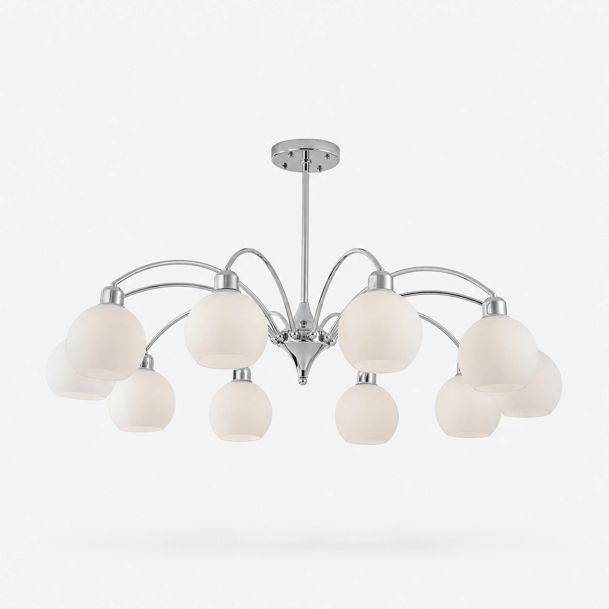 Chrome 10-light chandelier