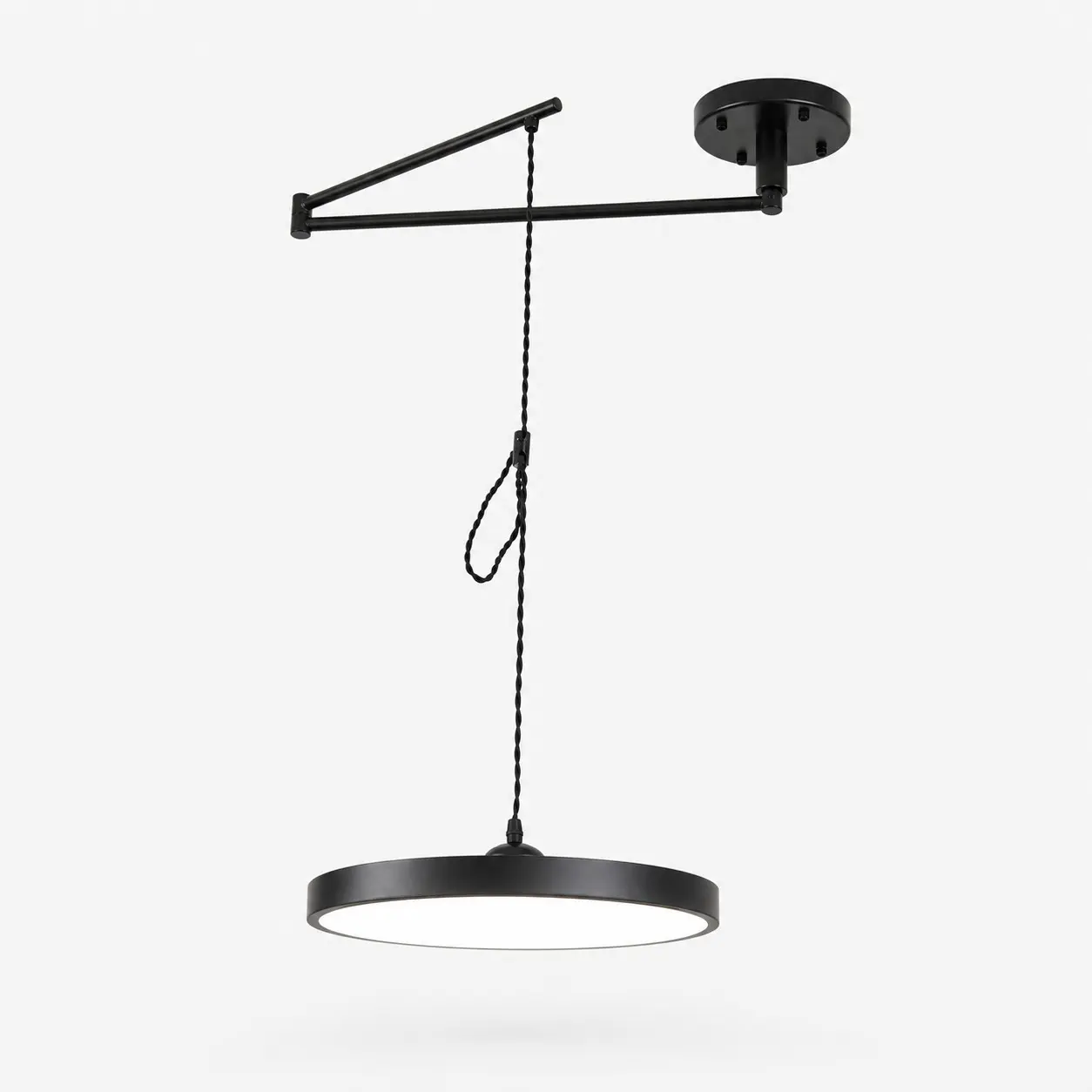 Suspension ronde noire orientable de 50 cm