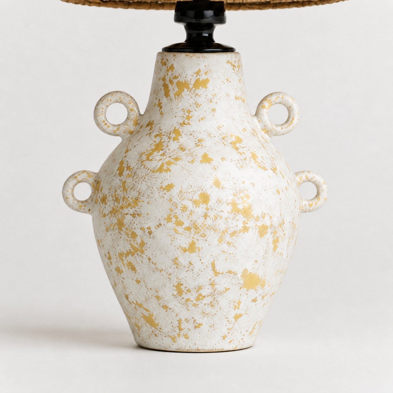 Ceramic vase style table lamp body with gold speckled finish