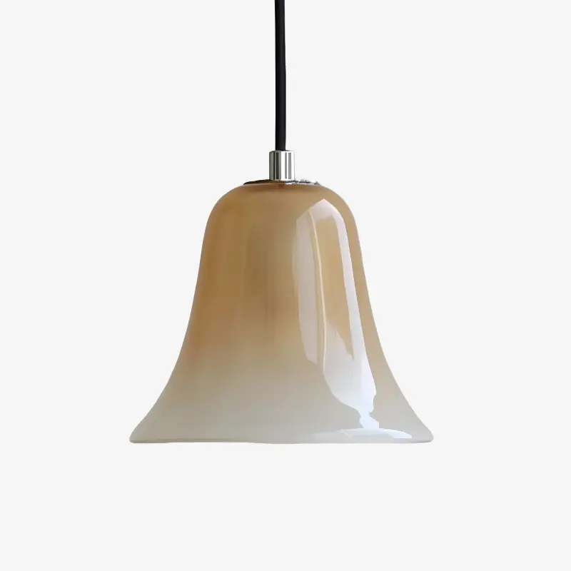 Luminária pendente de vidro degradê bege latte
