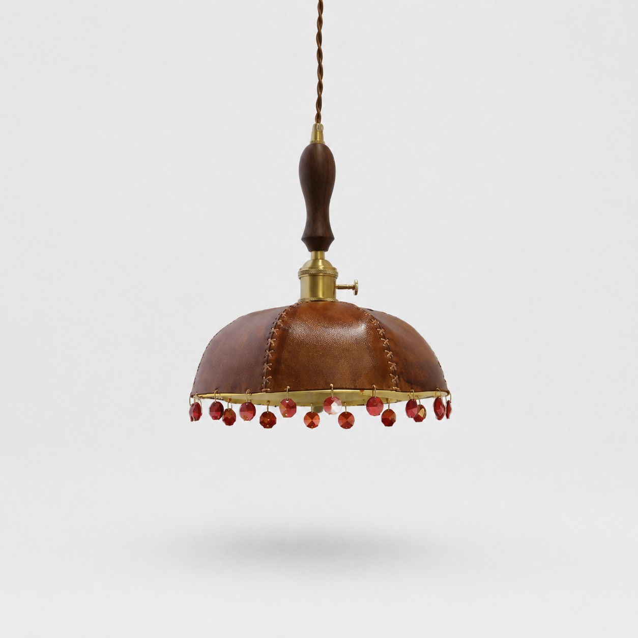 Cristallo vintage marrone/rosso / D 23 cm / 9,1 pollici