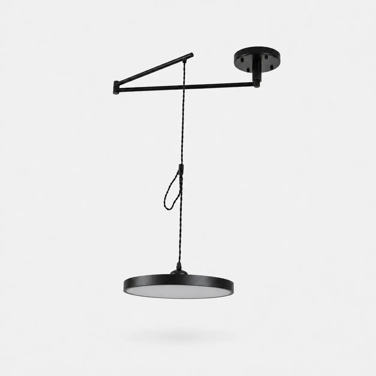 Suspension ronde noire orientable de 30 cm