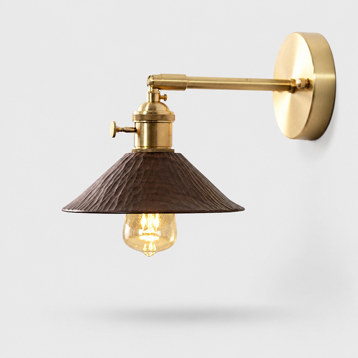 Golden Grain wood and brass wall sconce