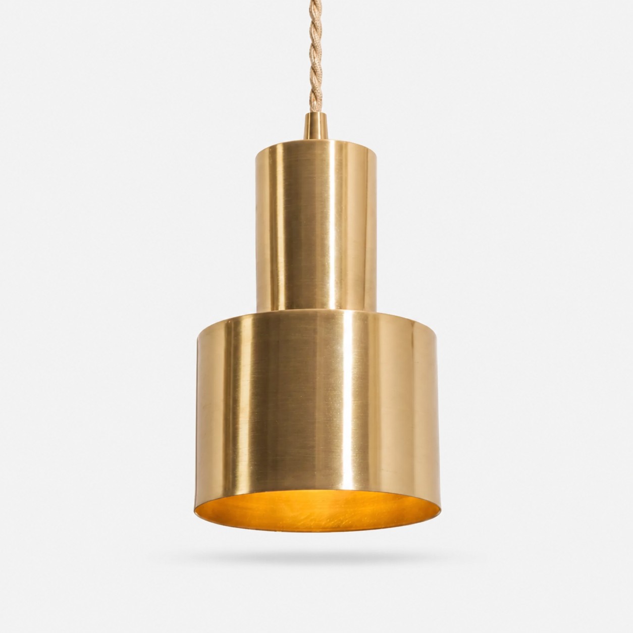Luminária pendente vintage em latão e cobre