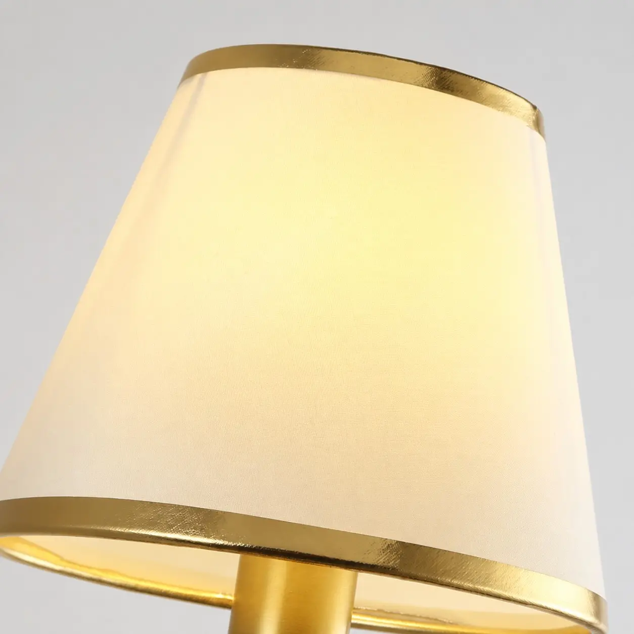 Fabric lampshade and trim detail